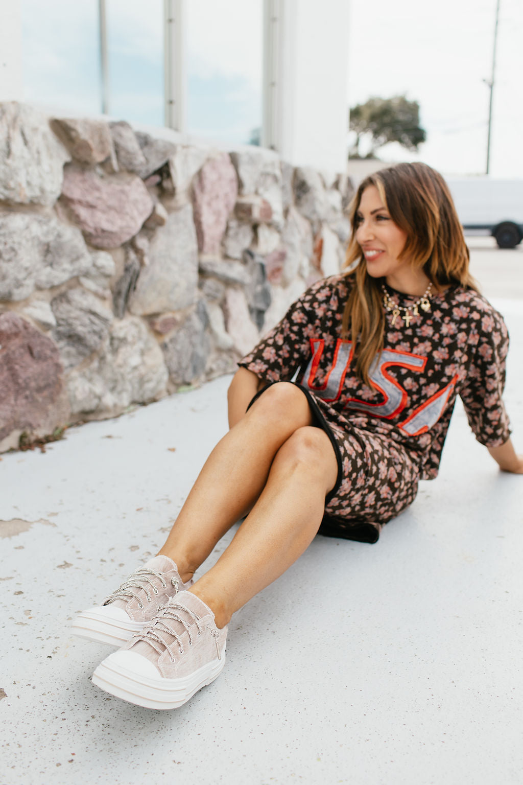 Very G Nude Velvet Aman Sneakers.