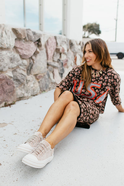 Very G Nude Velvet Aman Sneakers.