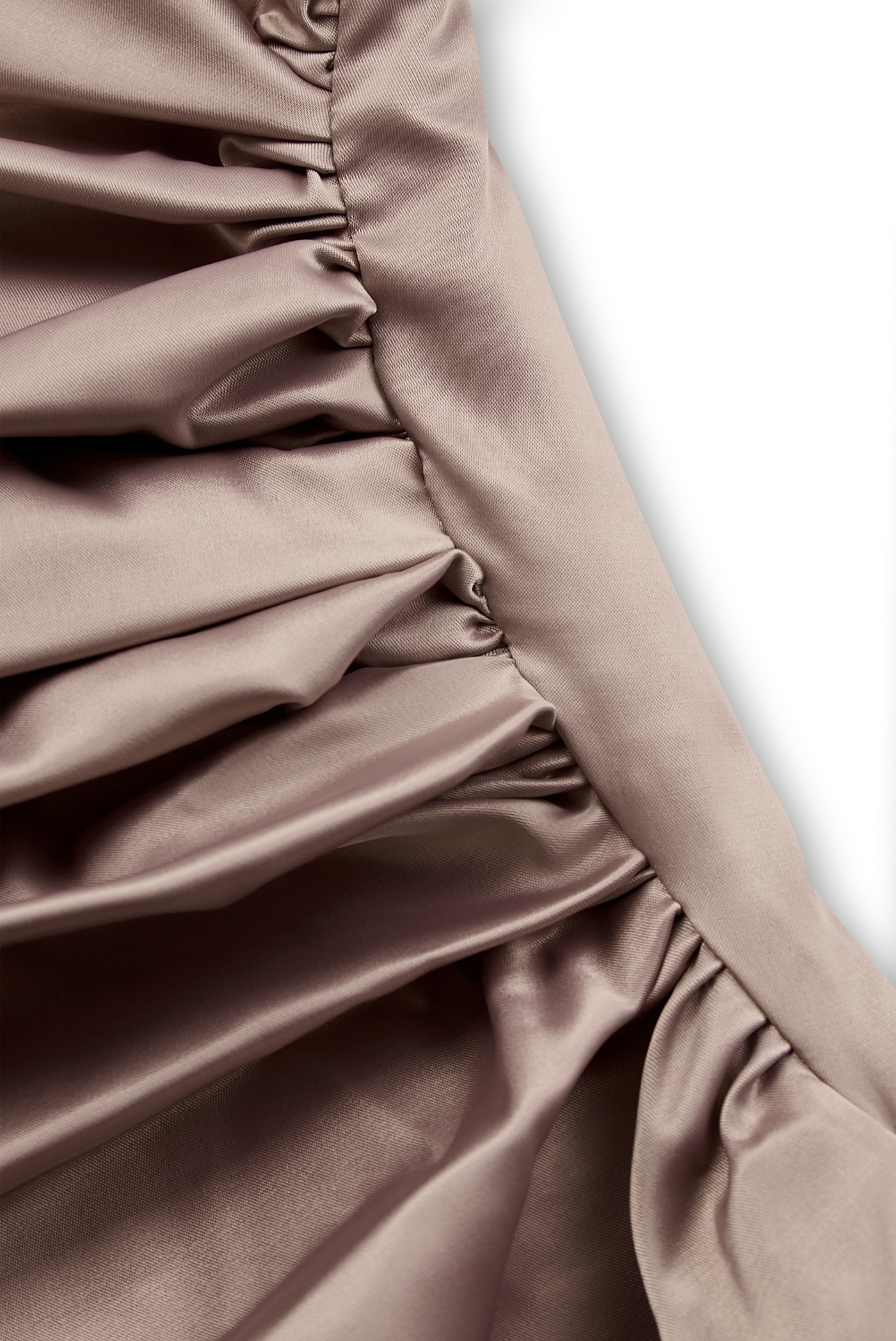 Suknia Jednoramienna z Szampańskiej Satyny