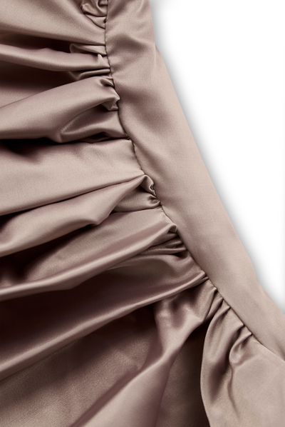 Suknia Jednoramienna z Szampańskiej Satyny