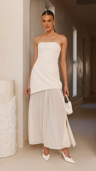 Fenella Asymmetrical Maxi Dress - Butter - Billy J