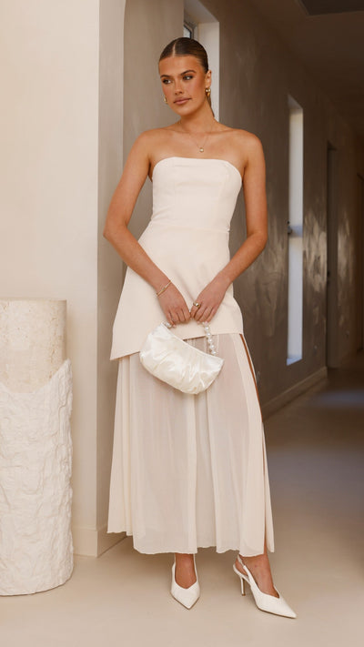 Fenella Asymmetrical Maxi Dress - Butter - Billy J