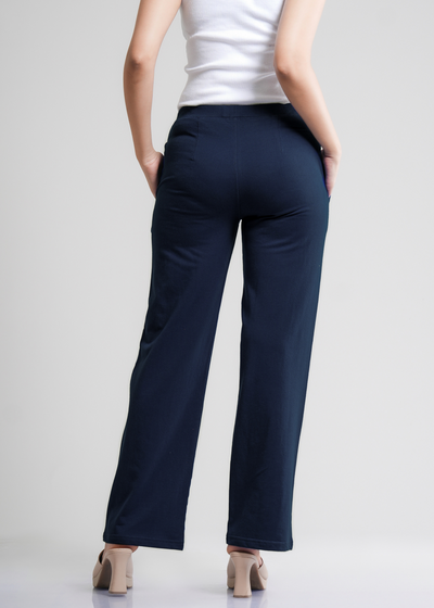 bawełniane spodnie plisowane o szerokich nogawkach,