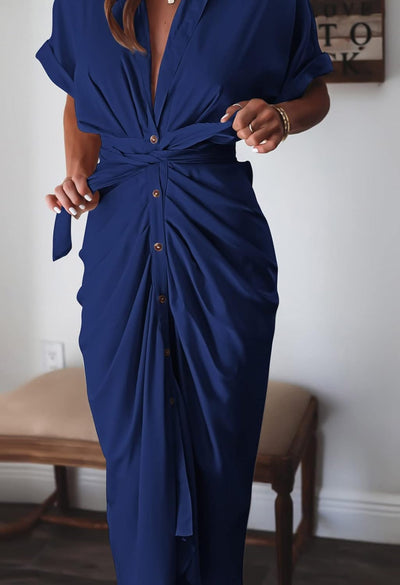 Sukienki Koszulowej z Prawdziwego Jedwabiu Satynowego