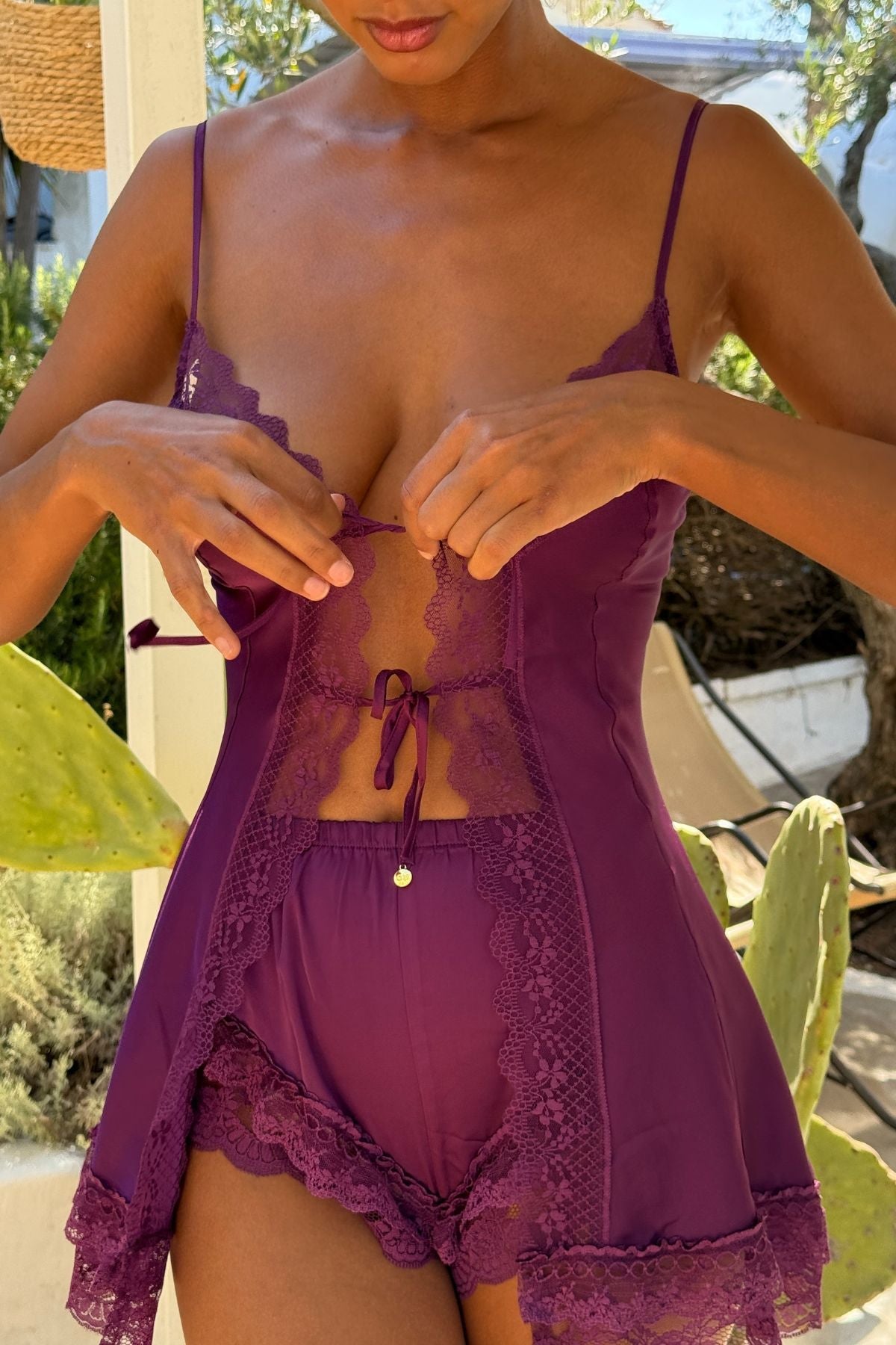 Kaia Slip Dress – Fioletowa.