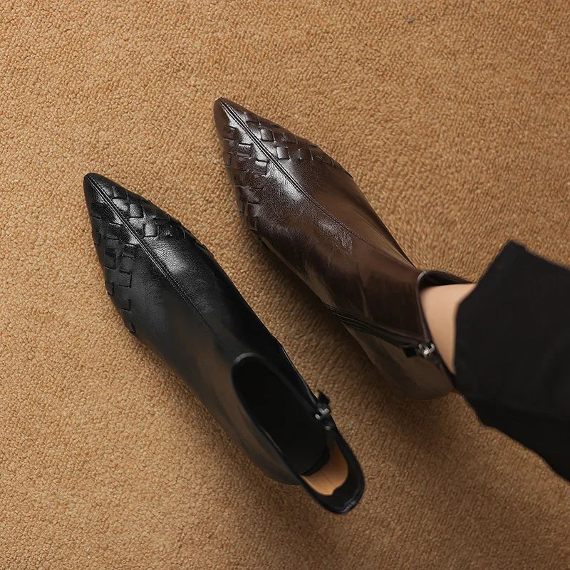 Intreccio Skórzanych Botków.