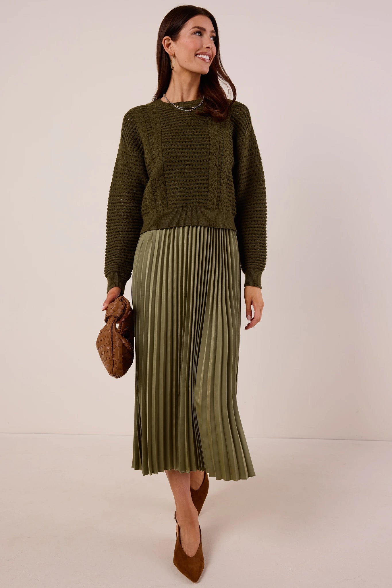 Sukienka Gabbie w kolorze oliwkowym