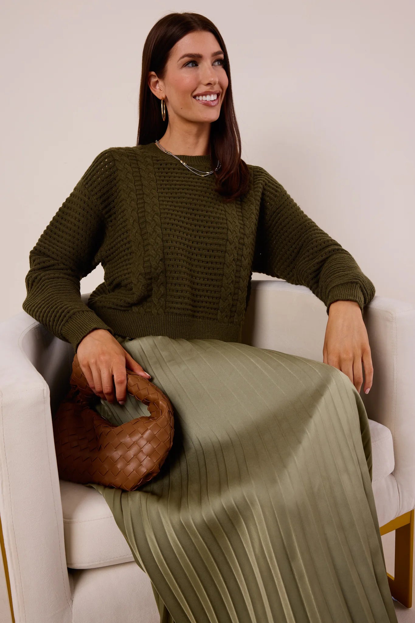 Sukienka Gabbie w kolorze oliwkowym