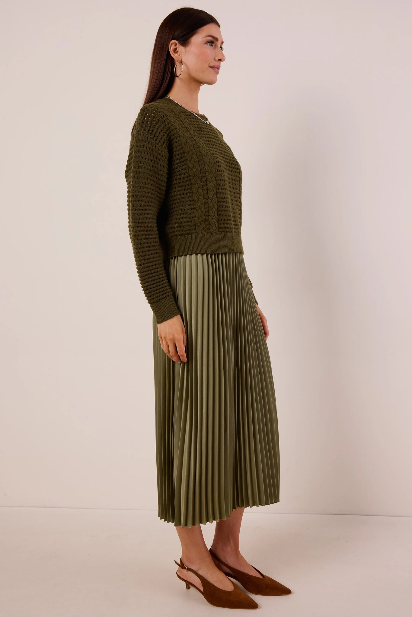 Sukienka Gabbie w kolorze oliwkowym