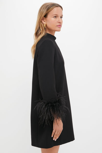 Czarnej Sukience Mod Ellie z Piórami